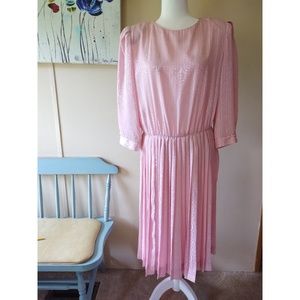 Vintage 80s Henry Lee Pink Long Sleeve Dress